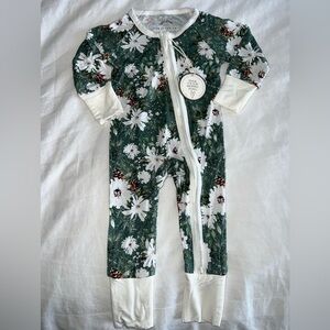 NWT - 0-3 month Floral Green Kids One Piece